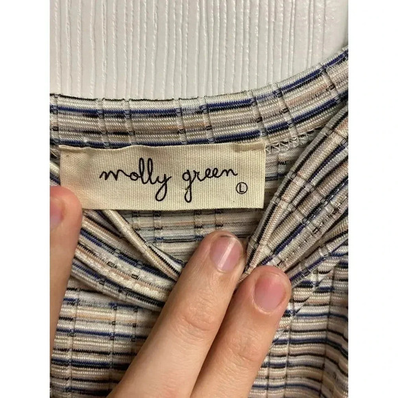 Molly Green Y2K Slightly Cropped Halter Top Size Large - Picture 4 of 4